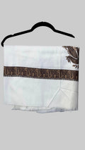 White Paisley Border Scarf